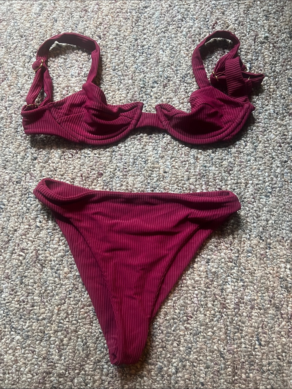 Juillet rib maroon swimsuit